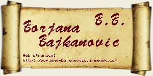 Borjana Bajkanović vizit kartica